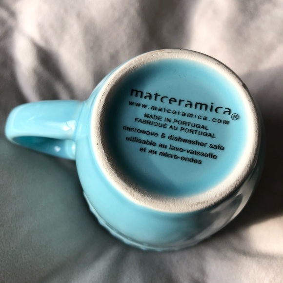 Matceramica set of three (3) aqua beaded mugs - Picture 7 of 7